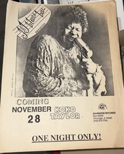 Koko Taylor At J&J Blues Bar RARE Nov 28 8x10 black & white Concert Gig Handbill