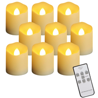 Set Mit 9 Led-Kerzen Mit Timer-Funktion Per Fernbedienung Gesteuert Weiß