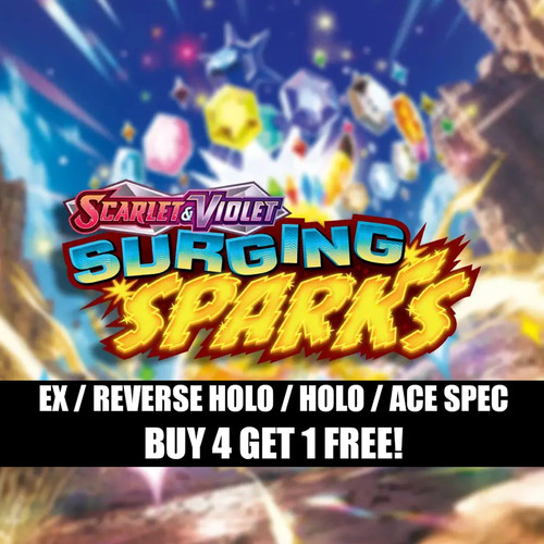 Pokémon Surging Sparks: Pick Your Card –Ex/Ace Spec/Reverse Holo/Holo Near Mint