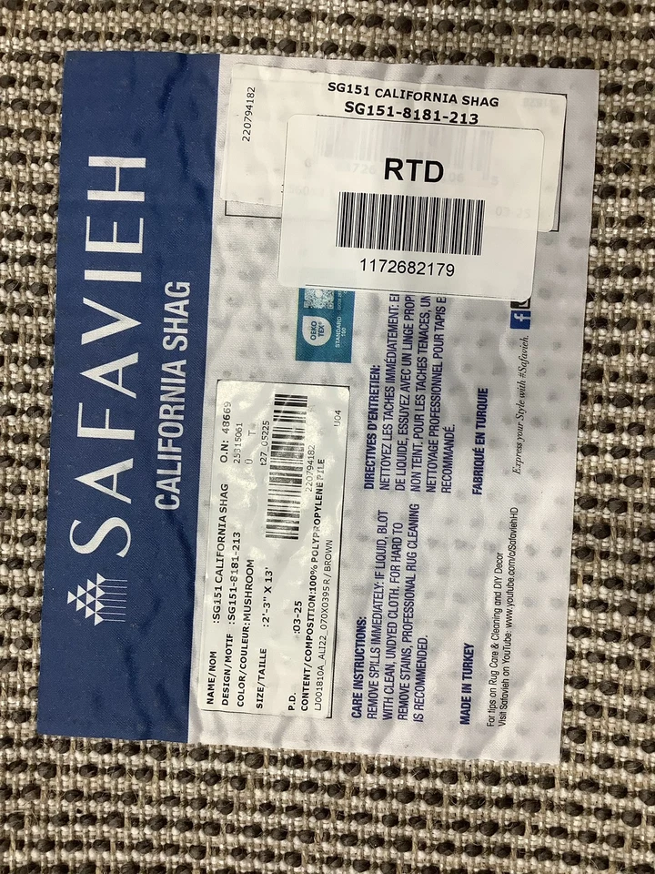 MUSHROM 2'-3" x 13'-0" Pulled Thread Rug Reduced Price 1172682179 SG151-8181-213 - Image 4 of 4