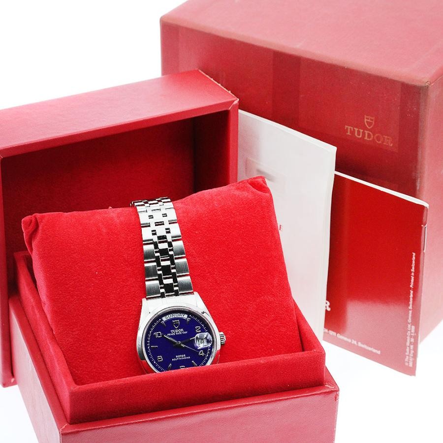 TUDOR PRINCE DATE-DATE 76200 35mm SS Blue Dial Automatic #C166
