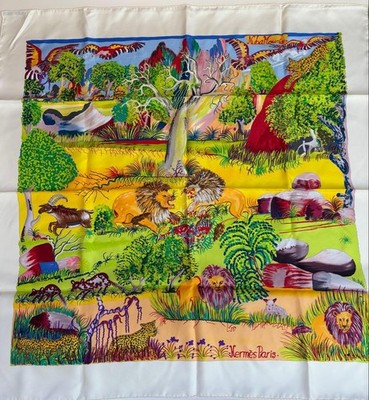 HERMES Carr 90 scarf 100% silk Nuba Mountain
