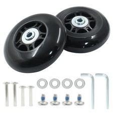 2 Pack 78mm x 24mm Suitcase Replacement Wheels, Black Lnline Skate Wheels T...