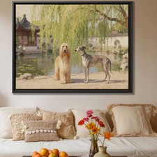 Afghan Hound Oil Painting Canvas Print Dog Wall Art Nature Home Decor Framed Art