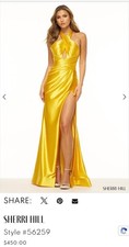 Sherri Hill 56259 Yellow Size 2 Designer Prom Dress Formal Evening Gown