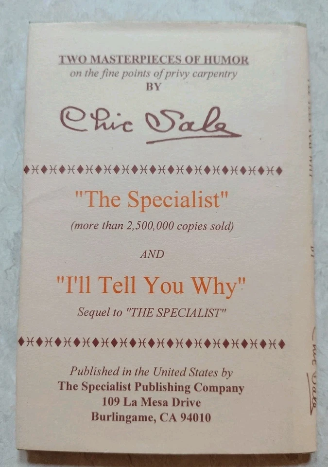 Charles Chic Sale I'll Tell You Why (Never Opened) & The Specialist HC/DJ Great  - Image 3 of 4