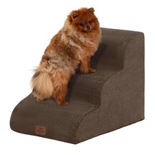 Dog Stairs for Bed 17.1" H, 3-Step Pet Steps for Small Dogs and Cats, Dog Ste...