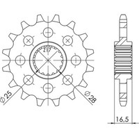 Ritzel P525 - Z16 (DIS.73400) Ktm 950 Duke 04/04