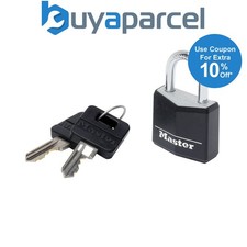 Master Lock 9130EURDBLK Aluminium Black Vinyl Cover 30mm Padlock 4Pin MLK9130BLK