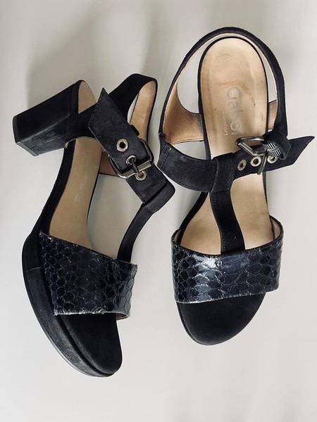 Women Gabor Heels Black Suede 39 #7UMX