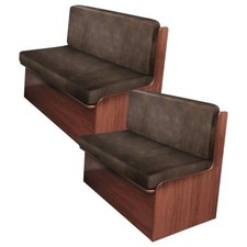 Leather Look RV Camper Dinette Cushion Covers, Washable RV 2 Sets 02 Brown
