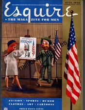 1942 Esquire July - How we got Blue Laws; Ted Williams; Darrel Austin Art; Flag