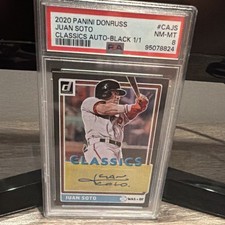 Panini 2020 Donruss Juan Soto Classics Autographs Black 1/1 Auto PSA 8 CA-JS