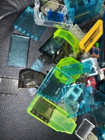 Lego Neon, Clear Glass Tinted Glass Random Lot Translucent Bricks