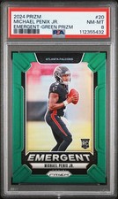 2024 PANINI PRIZM EMERGENT GREEN PRIZM #20 MICHAEL PENIX JR. PSA 8