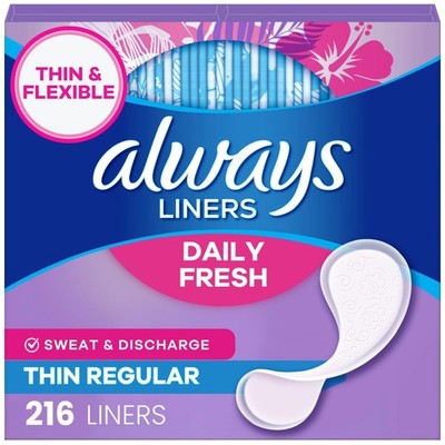 Always Daily Fresh Thin Liners, Regular Absorbency, Unscented Panty 
