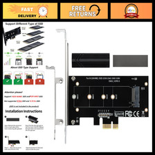 M.2 NVMe to PCIe Adapter with Aluminum Heat Sink, Supports 2230/2242/2260/2280 S