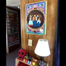 COUNTRY CHRISTIAN FAMILY: Signed Original 1/1 Found Object Art Collage Painting