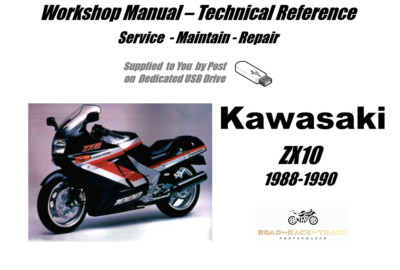 Kawasaki ZX10 ZX 10 Service Reparatur Werkstatthandbuch USB 1988-1990
