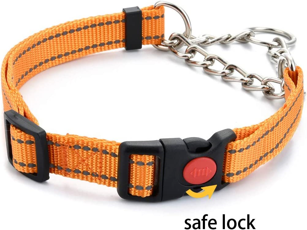 Petto Martingale Half Dog Choke Collar, Reflective Dog Choke Chain Dog