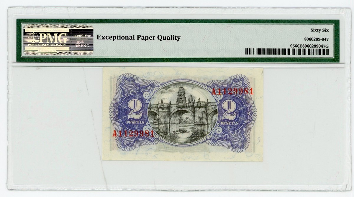 あなたにおすすめの商品 Spain P-95 2 Pesetas 1938 Gem *UNC*.PMG 66 世界