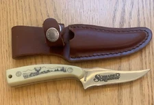 SCHRADE 152OTYD  DEER SCENE KNIFE NEVER USED     BRT3