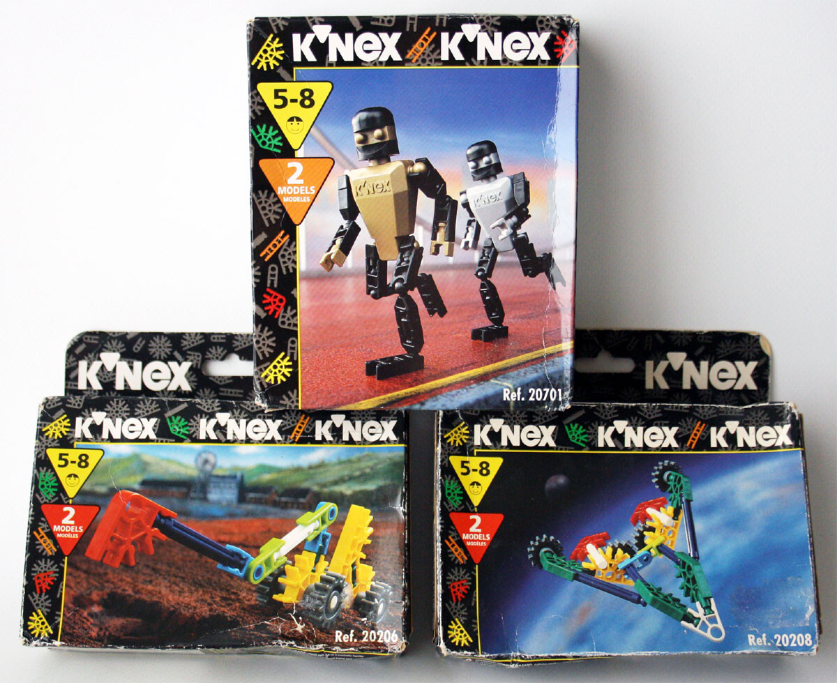 3X RARE VINTAGE 1996 KNEX ROBOT FIGURE SPACE SHIP 20701 20206