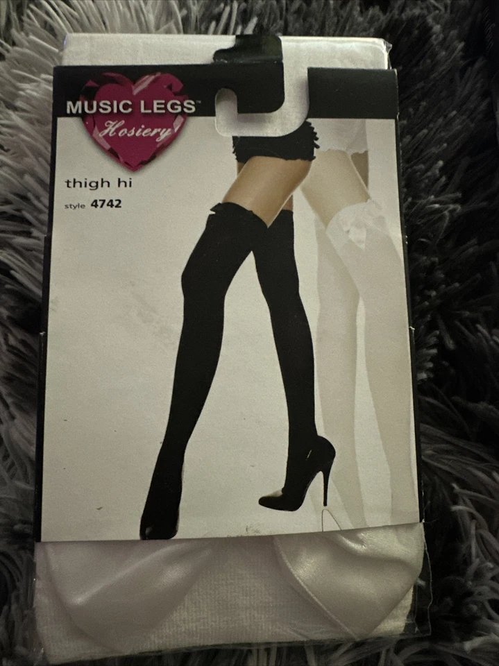 Medias Disfraz Opaco Muslo Alto Nylon Con Arco Satinado Talla Única Música Piernas 4742 Foto 2 de 2