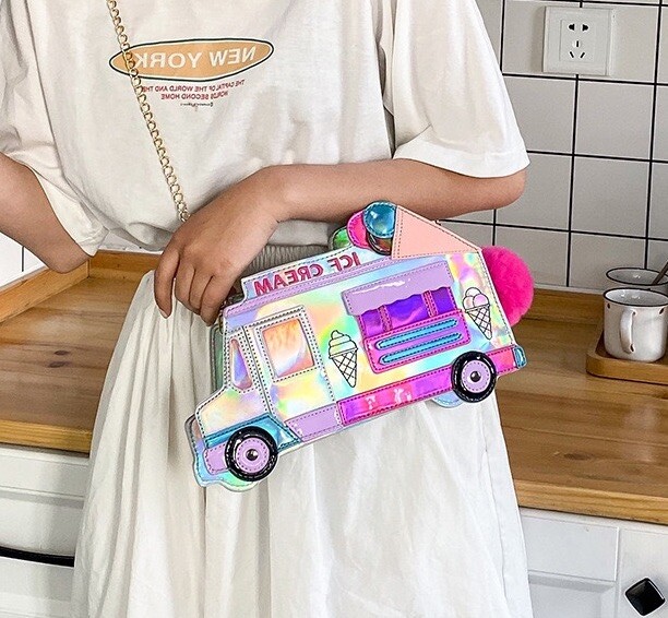 Y2K Icecream Truck Messenger Crossbody Shoulder Bag Satchel Purse Handbag
