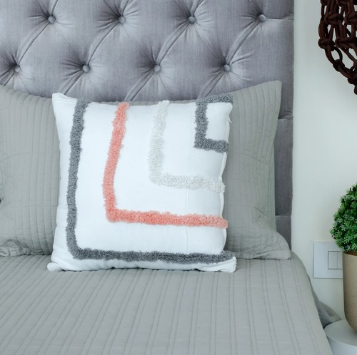 White Cushion Cover Tufted Floral Pillowcase Throw Pillowcase sofa cushion