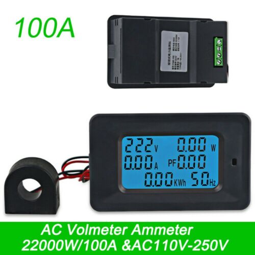 100A AC LCD Digital Volt Watt Power Voltage Meter Monitor KWh Voltmeter Ammeter - Picture 7 of 12