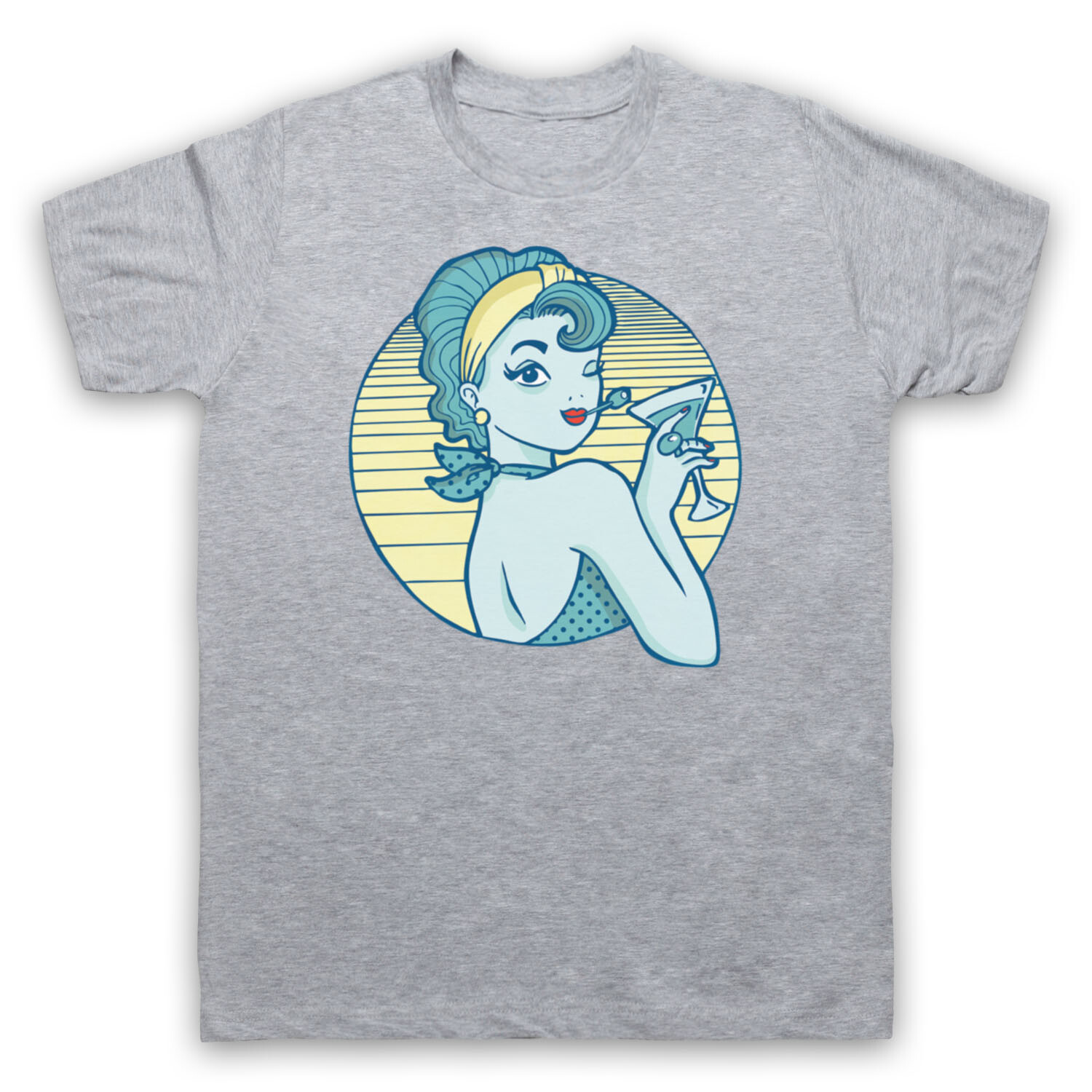 CAMISETA PIN UP COCKTAIL DAMA ILUSTRACIÓN ARTE GRÁFICO GENIAL PARA HOMBRE Y MUJER