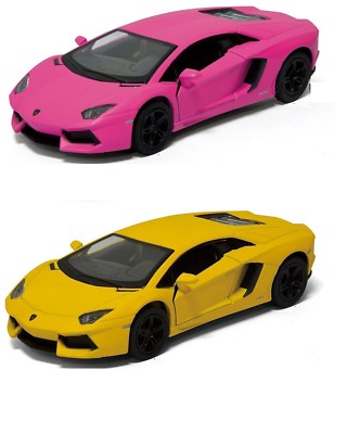 2PC SET: 5'' Kinsmart Matte Lamborghini Aventador LP700-4 Diecast Toy Car 1:38
