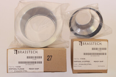Brasstech 112/20 & 113/20~Garbage Disposer Flange & Stopper Set~Stainless Steel