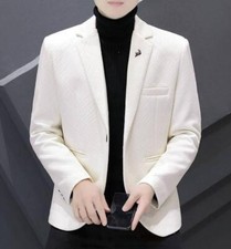 Men Formal Work Blazer Jacket Business Casual Button Slim Fit Suit Coat Tops