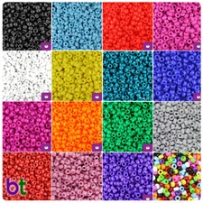 BeadTin Opaque 6.5mm Mini Barrel Pony Beads (1000pcs) - Color choice