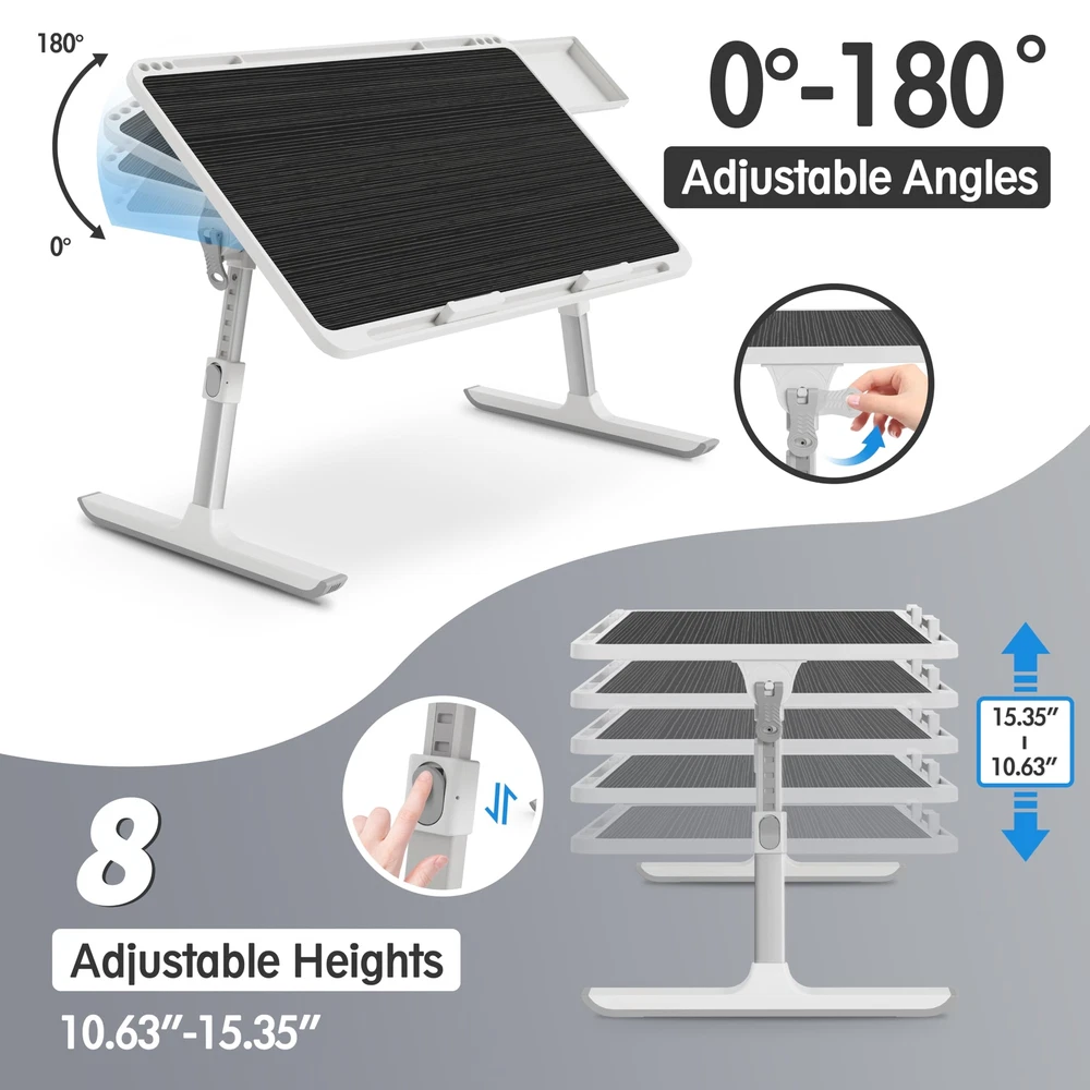 Laptop Stand for Bed Adjustable and Light Weight Desk Tray X-Large Folding