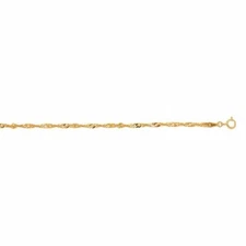 2.2mm Diamond Cut Singapore Chain Necklace Real 10K Yellow Gold
