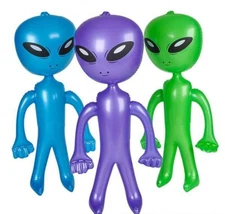 3 ASST 36 in INFLATABLE ALIEN ufo inflate blowup aliens monster toys wholesale