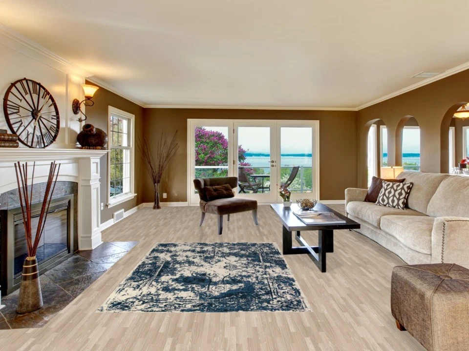 Transitional Style Turkish Area Rug 5x8 ft Carpet - Image 2 of 4