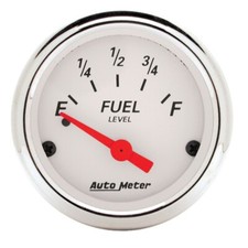Autometer Arctic White 52mm 0-30 Ohm Short Sweep Electronic Fuel Level Gauge