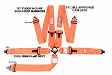 ORANGE CAM LOCK 5 PT RACING HARNESS SFI 16.1 SIGNATURE SERIES RACERDIRECT