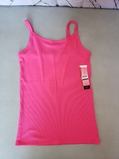 NOBO PINK Ribbed Fitted Stretch Cami Tank Top NEW