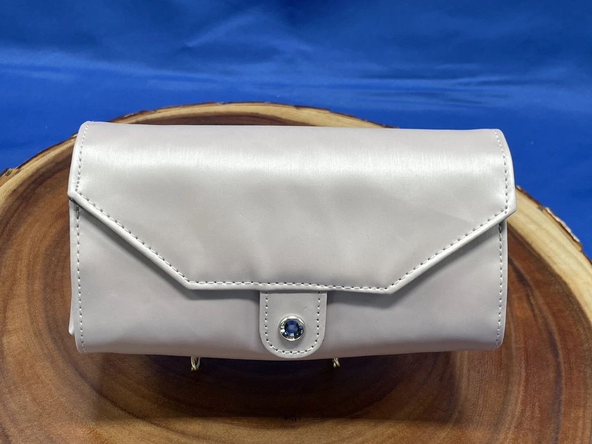 Champagne Blush Satin Crystal Clutch Bag w Swarovski Crystal In
