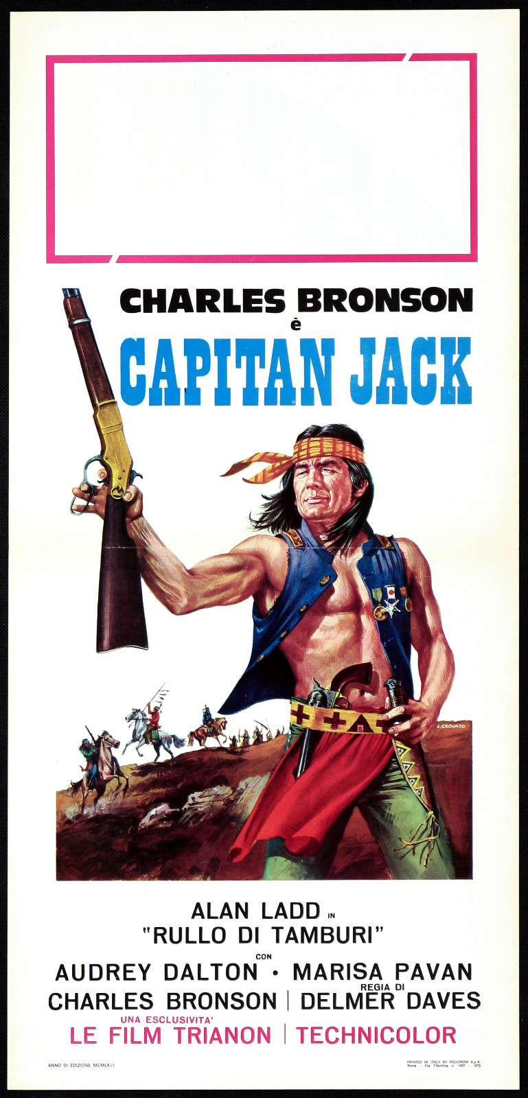 Locandina originale film Rullo di tamburi (1954) - Regia di Delmer Daves