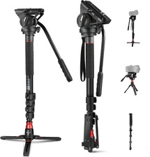 Neewer Professional Camera Monopod with Feet, 179cm Telescopic Portable Aluminum