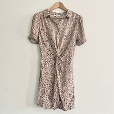 Fate Anthropologie Dress w Faux Tie Knot Front Short Sleeves w Puffy Sleeves S