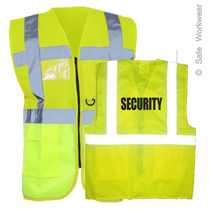 SECURITY - EXECUTIVE Hi Vis Vest Safety Waistcoat with Multi poc