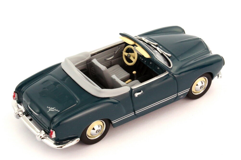 RARE VW KARMANN GHIA TYPE 14 CABRIOLET SEA BLUE 1:43 MINICHAMPS