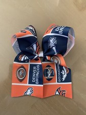 Beautiful Denver Broncos Football Orange Cheer Bow Big Hair Bow Girls